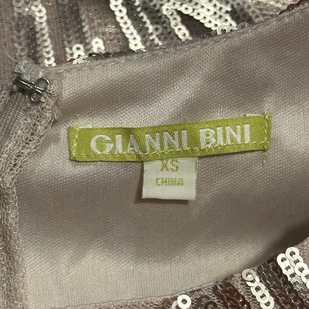 Gianni Bini Gold Sequin Beaded Cocktail Dress - Picture 7 of 8